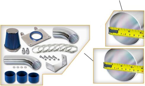 Cold Air Intake Kit & Blue Filter Combo Compatible for Ford 1987-1993 Mustang 5.0L V8 in Saudi Arabia