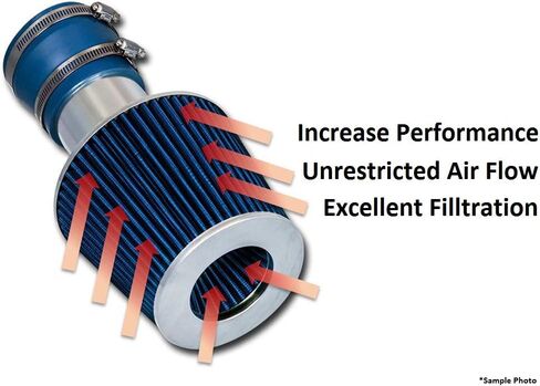 Cold Air Intake Kit & Blue Filter Combo Compatible for Ford 1987-1993 Mustang 5.0L V8 in Saudi Arabia