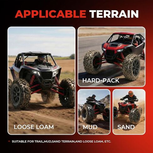 ATV/UTV Tires 25x8-12 Front & 25x10-12 Rear,All-Terrain Mud Tires 25x8x12 & 25x10x12,6-Ply,Non-Directional Big Horn Tread,Tubeless,Set of 4 in Kuwait