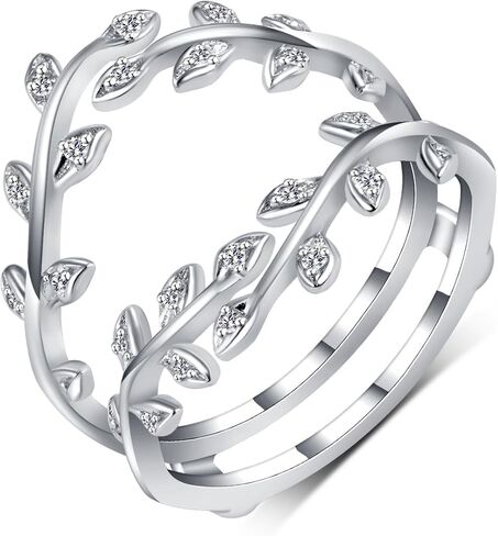 2 قيراط (ctw) مجموعات خواتم خطوبة مويسانيتي مقطوعة بالطائرة الورقية للنساء، 925 مجموعة من الفضة الاسترليني على شكل زهرة أوراق الزفاف، مجموعات خواتم الزفاف لأعياد الميلاد السنوية in Kuwait