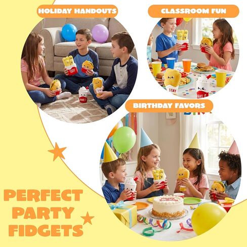 JOYIN 4 Pcs Emotional Support Plushies, Kawaii Fast Food Plush Stuffed Toys Set, Cute Burger Fries & Milkshake Plush Pillow for Girls Boys Teens, Fun Comfort Food Gift Box for Birthday & Care Package in Saudi Arabia