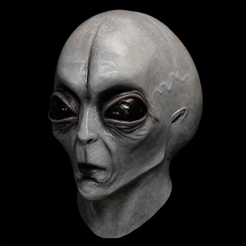 Realistic Alien Mask Latex Full Head Big Eyes Masks Costume for Adult Teens Halloween Cosplay Party Props Scary Party Decoration Novelty Headwear Outfit in Saudi Arabia