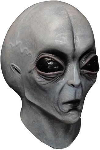 Realistic Alien Mask Latex Full Head Big Eyes Masks Costume for Adult Teens Halloween Cosplay Party Props Scary Party Decoration Novelty Headwear Outfit in Saudi Arabia