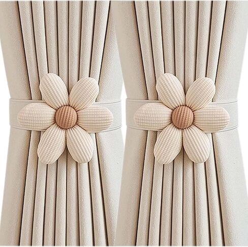 Curtain Tiebacks Rustic Holdbacks for Drapes(2 Pack), Farmhouse Curtain Holdbacks, Jute Rope with Wood Club, Natural Boho Chic Decor Drapery Holder in Saudi Arabia