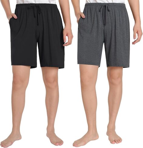 Latuza Women's 7" Inseam Long Pajama Shorts Bamboo Viscose Sleep Shorts 2 Pack in Saudi Arabia