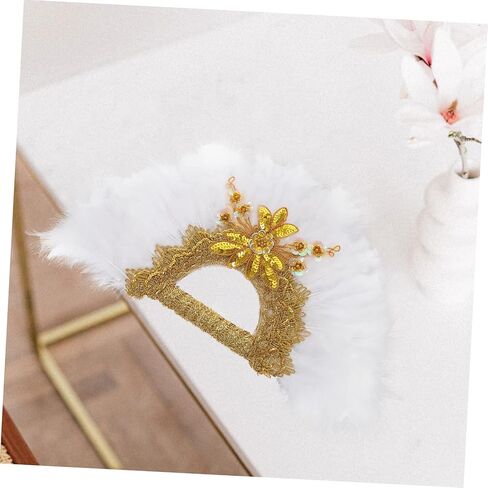 Elegant Wedding Bride Fan Handheld Plume Fan for Decorations Photo Props in Saudi Arabia
