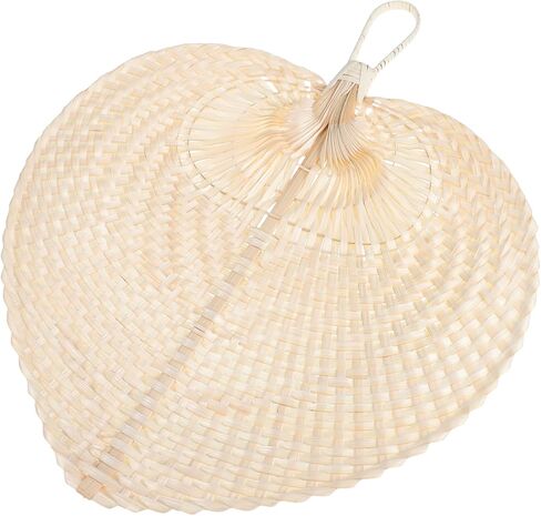 PRETYZOOM Hand-woven Vietnamese Cattail Leaf Fan Natural Raffia Decorative Folding Fan Handheld Chinese Style Summer in Saudi Arabia