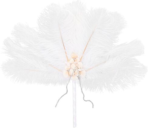 Alipis Bridal Plume Fan إكسسوارات الزفاف الأنيقة المحمولة للعروس ووصيفات العروس لعروض المسرح والدعائم الفوتوغرافية والاحتفالات التي لا تُنسى in Kuwait