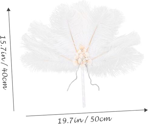 Alipis Bridal Plume Fan إكسسوارات الزفاف الأنيقة المحمولة للعروس ووصيفات العروس لعروض المسرح والدعائم الفوتوغرافية والاحتفالات التي لا تُنسى in Kuwait