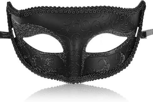 Masquerade Mask for Men, Vintage Black Masquerade Mask, Venetian Black Eye Masks for Halloween Party Prom Ball Costume in Saudi Arabia