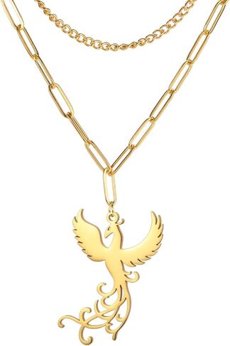 EUEAVAN Phoenix Necklace for Women Rising Phoenix Necklace Nirvana of Phoenix Necklace Mythological Phoenix Bird Pendant Rise from the Ashes Jewelry Inspiration Gifts in Saudi Arabia