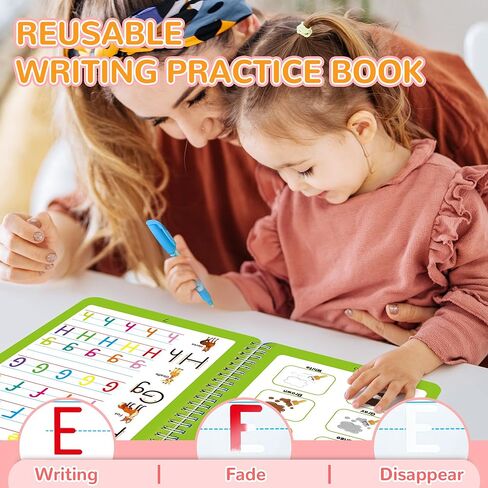 دفاتر سحرية قابلة لإعادة الاستخدام للأطفال، كتاب تلوين مائي سحري 5 في 1 مع قلم مائي، مجموعة تدريب على الكتابة اليدوية للأعمار 3 4 5 6 7 8 9، كتب تتبع لأنشطة التعلم في مرحلة ما قبل المدرسة in Kuwait