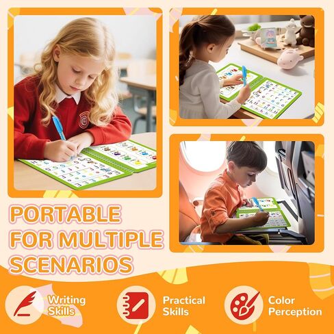 دفاتر سحرية قابلة لإعادة الاستخدام للأطفال، كتاب تلوين مائي سحري 5 في 1 مع قلم مائي، مجموعة تدريب على الكتابة اليدوية للأعمار 3 4 5 6 7 8 9، كتب تتبع لأنشطة التعلم في مرحلة ما قبل المدرسة in Kuwait