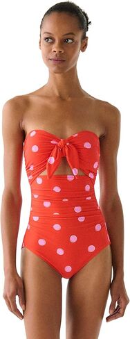 kate spade new york Women's Tie Front Bandeau One Piece Swimsuit in Saudi Arabia