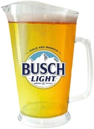 Busch Light 60oz Clear Plastic Pitcher, 9 Inch Height, 6 Inch Width in Saudi Arabia