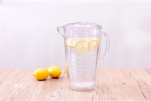 2.5 Quart Double Wall Clear Acrylic Pitcher - BPA Free Food Grade, Shatterproof for Home Party Dining, Kitchen Essential in Saudi Arabia
