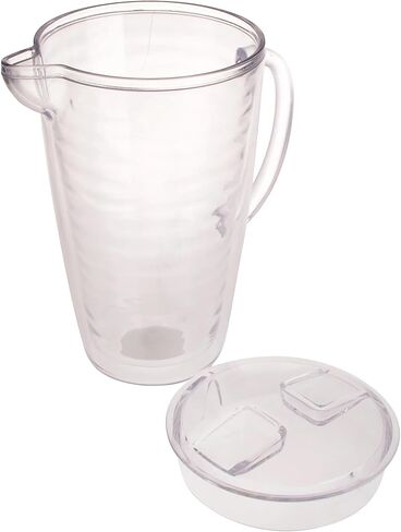2.5 Quart Double Wall Clear Acrylic Pitcher - BPA Free Food Grade, Shatterproof for Home Party Dining, Kitchen Essential in Saudi Arabia