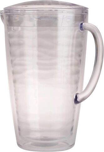 2.5 Quart Double Wall Clear Acrylic Pitcher - BPA Free Food Grade, Shatterproof for Home Party Dining, Kitchen Essential in Saudi Arabia