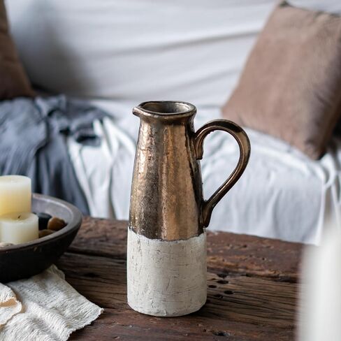 8.9" x 5.7" x 14.4" Terracotta Pitcher, Sienna Brown in Kuwait