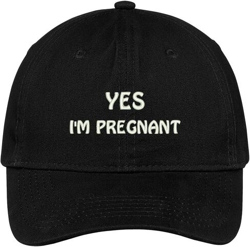 Trendy Apparel Shop Yes I'm Pregnant Embroidered 100% Cotton Adjustable Cap in Saudi Arabia