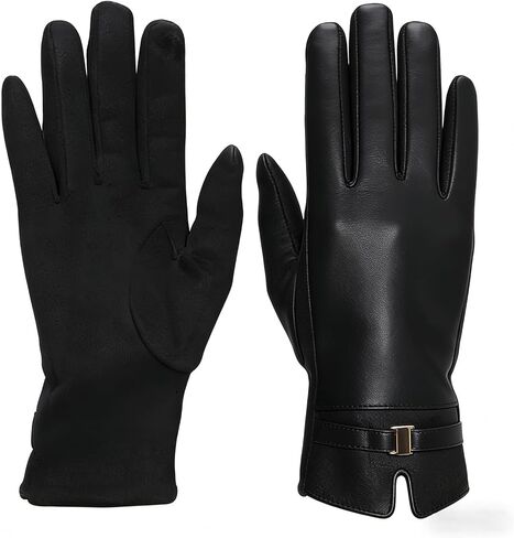 Diadem Womens Winter Suede Gloves, Touch Screen for Ladies Gifts, Thermal Windproof Gloves for Outdoor, Driving in Saudi Arabia