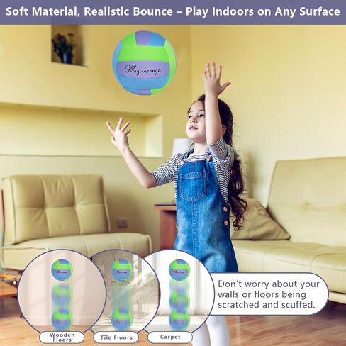 Magicorange Softy Volleyball, Official Size 5 Indoor Volleyball Colorful Training Ball Volleyball Ball Gifts for Indoor in Kuwait