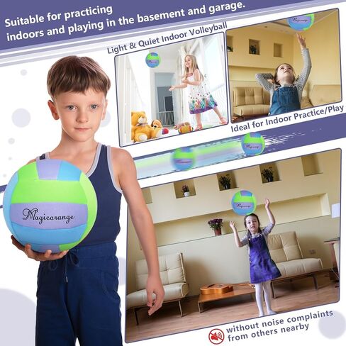 Magicorange Softy Volleyball, Official Size 5 Indoor Volleyball Colorful Training Ball Volleyball Ball Gifts for Indoor in Kuwait