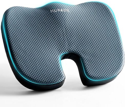 Mureon Seat Cushion for Office Chairs, Large Memory Foam Cushion for Car, Pressure Relief Ergonomic Chair Cushion with Non-Slip Cover for Soft Support for Hip All Day Comfort - Navy in Saudi Arabia