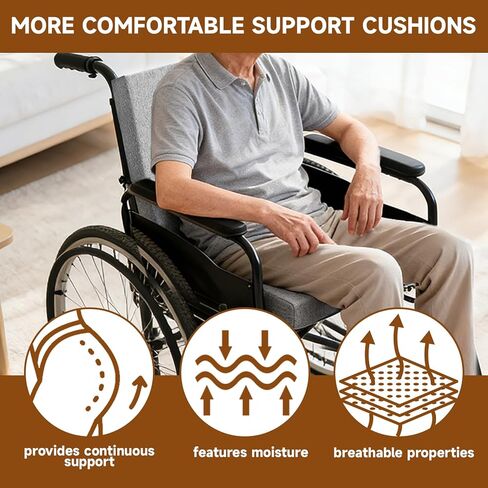 وسائد مقعد من الفوم مع مسند ظهر لكبار السن للجلوس لفترة طويلة مقاس 20 × 20 بوصة من الفوم عالي الكثافة غير قابل للانزلاق مع دعم خلفي من قطعتين in Kuwait