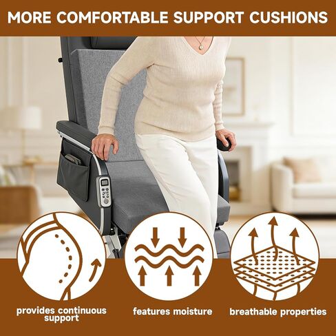 وسائد مقعد من الفوم مع مسند ظهر لكبار السن للجلوس لفترة طويلة مقاس 20 × 20 بوصة من الفوم عالي الكثافة غير قابل للانزلاق مع دعم خلفي من قطعتين in Kuwait