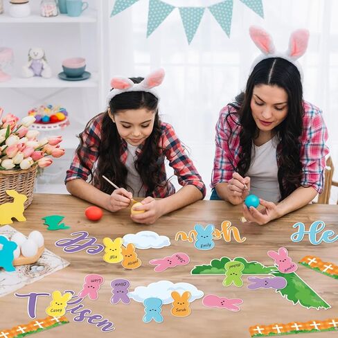 Easter Bulletin Board Decorations Set, Tell Your Peeps He is Risen Cross Easter Christian Bulletin, 80 Pieces Thick Cardstock Sunday School Classroom Church Chalkboard Decoration in Kuwait