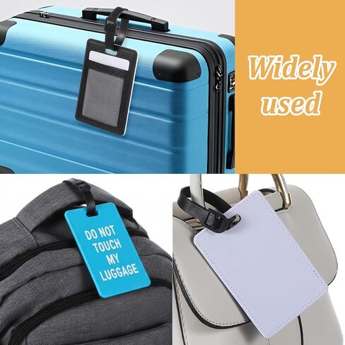 15 Pieces Sublimation Luggage Tags Bulk PU Leather Name Label Blank Suitcase Heat Transfer Bag Card Business ID Card Holder Travel ID Tags for DIY Travel Suitcase Sports Bags Holder in Saudi Arabia