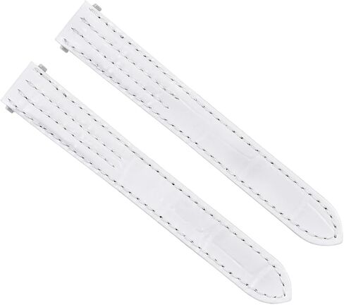 Ewatchparts حزام ساعة جلدي 15 ملم متوافق مع ليدي كارتييه رودستر 2675 2723 كويك ري وايت in Kuwait