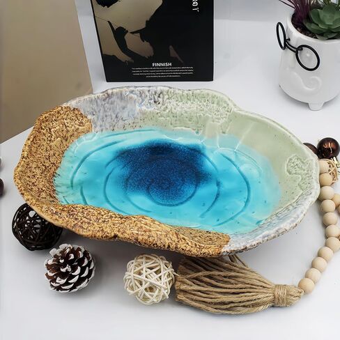 Fruit Bowl,12" Decorative Bowl,Ceramic Christmas Bowl,Jewelry and Key Holder for Modern Farmhouse Décor,Room Decor,Entryway Decor Bowls in Saudi Arabia