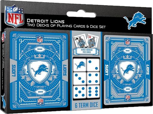 MasterPieces Game Day - عبوة من قطعتين من بطاقات اللعب وحزمة النرد NFL Seattle Seahawks - مجموعة مرخصة رسميًا للبالغين والعائلة in Saudi Arabia