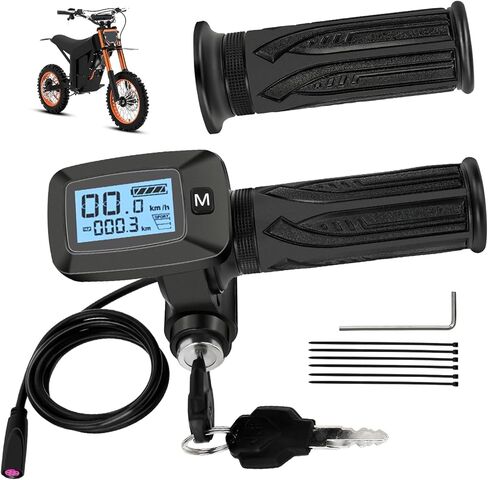 48V Ebike Throttle with M Button Key Replacement for Tuttio Soleil01 Electric Dirt Bike Tutto E Bike, Throttle Grips Kit with LED Display for Tutti Soleil 01 E Bike Motorcycle Accessories in Saudi Arabia