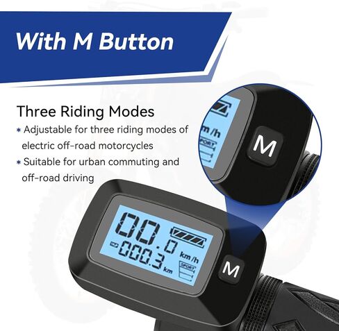 48V Ebike Throttle with M Button Key Replacement for Tuttio Soleil01 Electric Dirt Bike Tutto E Bike, Throttle Grips Kit with LED Display for Tutti Soleil 01 E Bike Motorcycle Accessories in Saudi Arabia