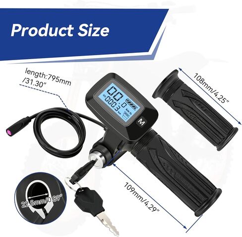 48V Ebike Throttle with M Button Key Replacement for Tuttio Soleil01 Electric Dirt Bike Tutto E Bike, Throttle Grips Kit with LED Display for Tutti Soleil 01 E Bike Motorcycle Accessories in Saudi Arabia