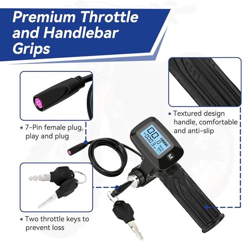 48V Ebike Throttle with M Button Key Replacement for Tuttio Soleil01 Electric Dirt Bike Tutto E Bike, Throttle Grips Kit with LED Display for Tutti Soleil 01 E Bike Motorcycle Accessories in Saudi Arabia