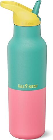 Klean Kanteen Rise Classic Insulated Water Bottle - Keep Drinks Cold for 42 Hours - Stainless Steel - Insulated Water Bottle - Leakproof - Flip Seal Sport Cap - 16 oz - Turquoise Kaleidoscope in Saudi Arabia