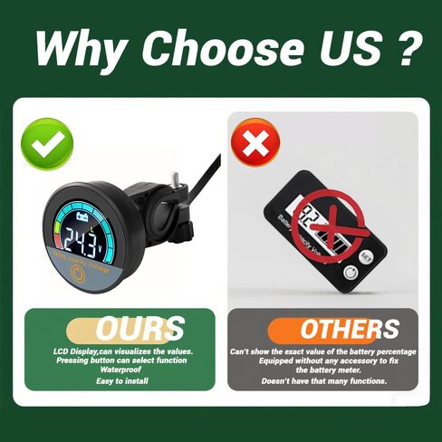 بطارية مراقبة الجهد متر 12 فولت 24 فولت 48 فولت 60 فولت 72 فولت 84 فولت ، متر مؤشر قياس الوقود البطارية ، جهاز اختبار البطارية لعربة الغولف ، المقود جبل in Kuwait