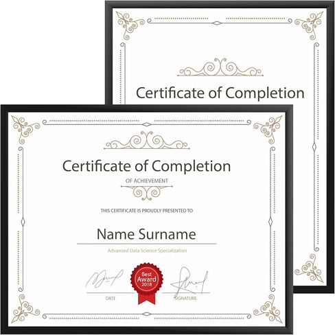 An&He Certificate Frame with Clear Acrylic Panel, 8.5 by 11 Picture Diploma Document Degree Frames for Wall and Tabletop, 3 Pack, Black in Saudi Arabia