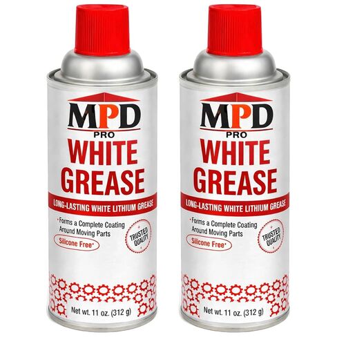 MPD PRO White Lithium Grease Spray, Marine-Grade Drip-Free Lubricant, Non-Staining High-Solid Formula for Garage Doors, Hinges, Chains & Automotive Use – 11 oz (2-Pack) in Saudi Arabia