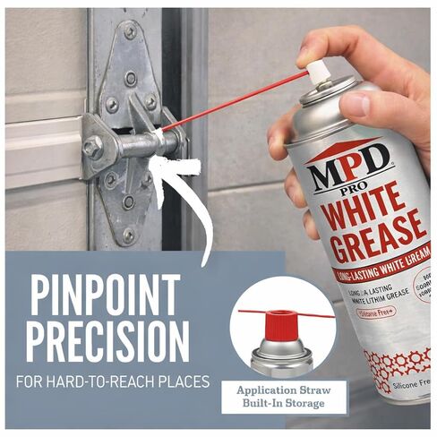 MPD PRO White Lithium Grease Spray, Marine-Grade Drip-Free Lubricant, Non-Staining High-Solid Formula for Garage Doors, Hinges, Chains & Automotive Use – 11 oz (2-Pack) in Saudi Arabia