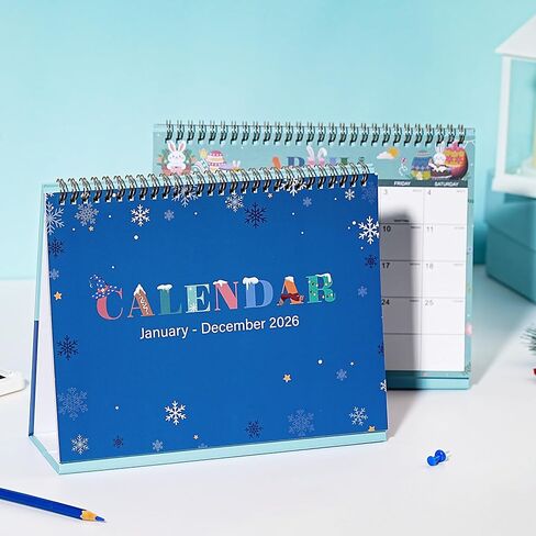 تقويم مكتب 2026 - تقويم مكتب من يناير 2026 - ديسمبر 2026، مكتب تقويم 10 بوصة × 8.3 بوصة، تقويم مكتبي قابل للطي لمدة 12 شهرًا 2026 - تصميم السمة in Kuwait