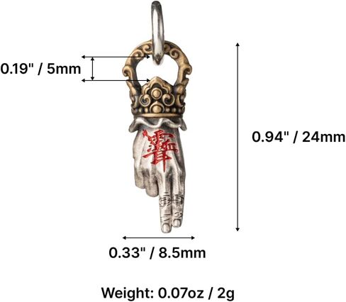 COPPERTIST.WU Taoist Sword Mudra Charm Feng Shui Amulet Pendant Handmade Jewelry Gift for Women Men in Saudi Arabia