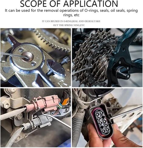4PCS Precision Car Hook and Pick Set, Steel Leather Vehicle Pick Hook Puller Remover with Aluminum Handle, Automotive Puller Tools for O-Rings ＆ Oil Seals, Universal Fit in Saudi Arabia
