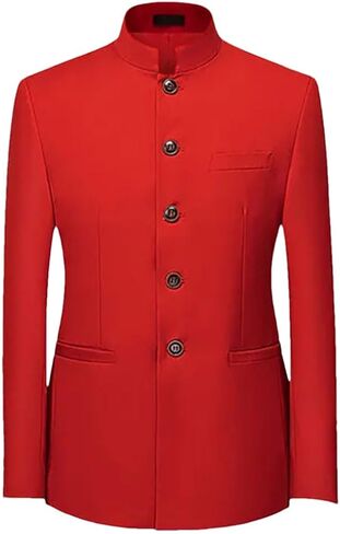Mens Single Breasted Stand Up Collar Long-Sleeved Coat in Saudi Arabia