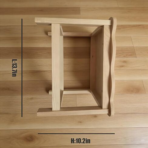 مقعد خشبي متدرج، مقاس 10.2 × 10.2 × 13.7 بوصة، تصميم خشبي منحني in Kuwait