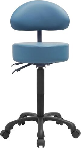 كرسي دائري بمقعد دوار، بطانة سميكة متينة، مقعد قابل للتعديل مع عجلات للطبيب، الطبي، صالون التدليك، المكتب، المتجر (أسود) in Kuwait